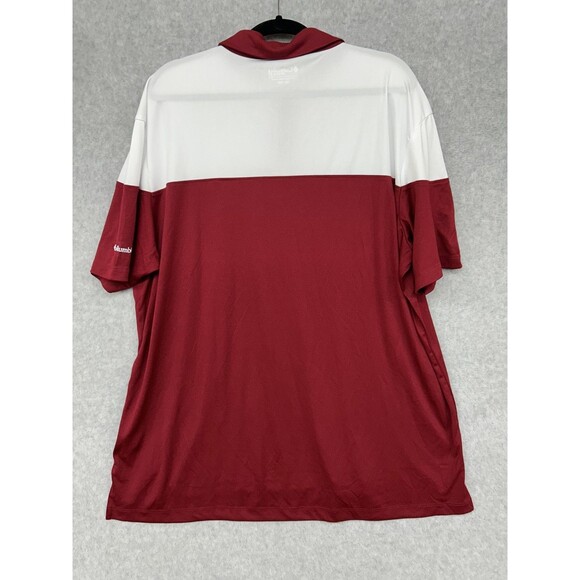 Columbia Men's Size 2XL Indiana Hoosiers Red Polyester Short-Sleeve Golf Polo - Picture 6 of 8